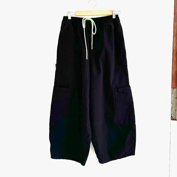 Meals Chef Pant Black Cookin Pants With 5 Large Pockets Drawstring Elastic Waist - Picture 4 of 8